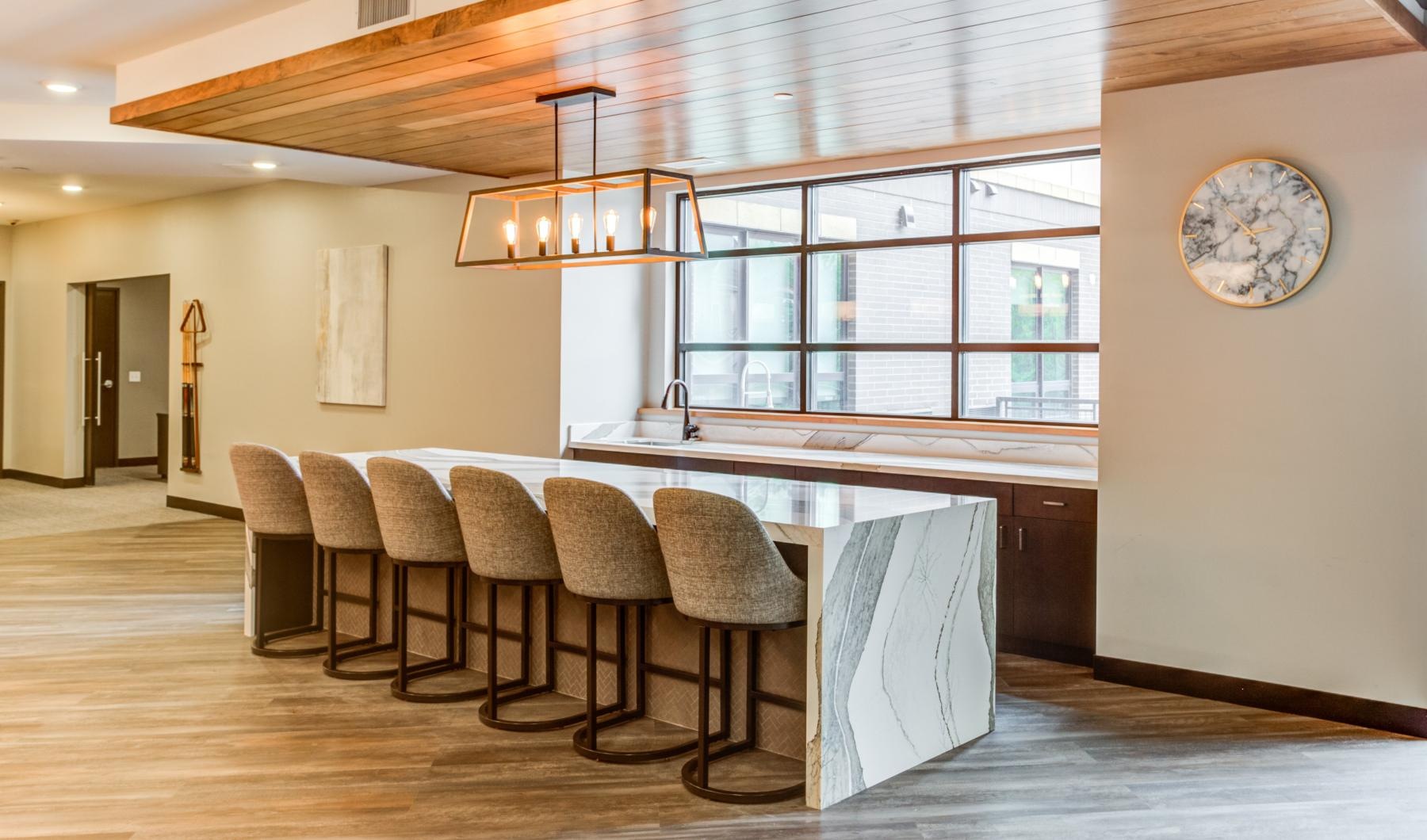 The essence of exceptional living Business center at The Paxon luxury apartments in Minneapolis